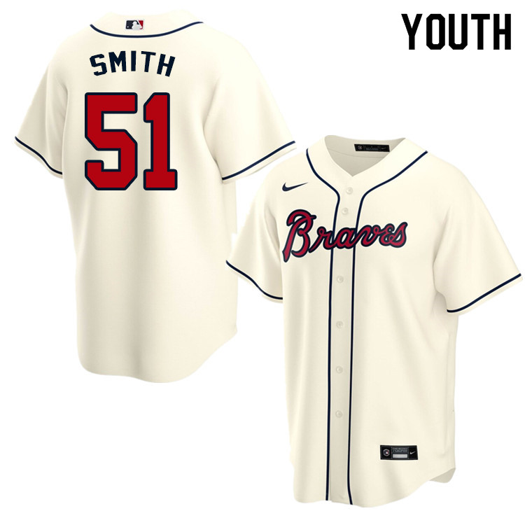Nike Youth #51 Will Smith Atlanta Braves Baseball Jerseys Sale-Cream